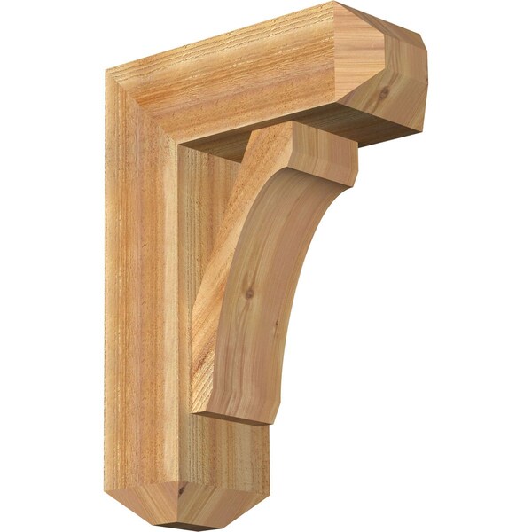 Ekena Millwork Legacy Craftsman Rough Sawn Bracket w/ Offset Brace, Western Red Cedar, 8"W x 20"D x 28"H BKT0806X20X28LEC04RWR - main